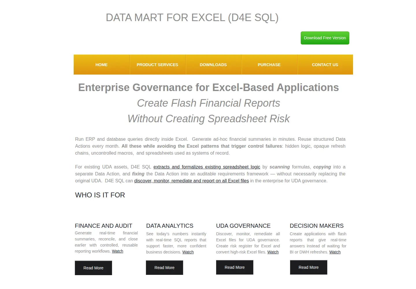 Screenshot of datamart4excel.com