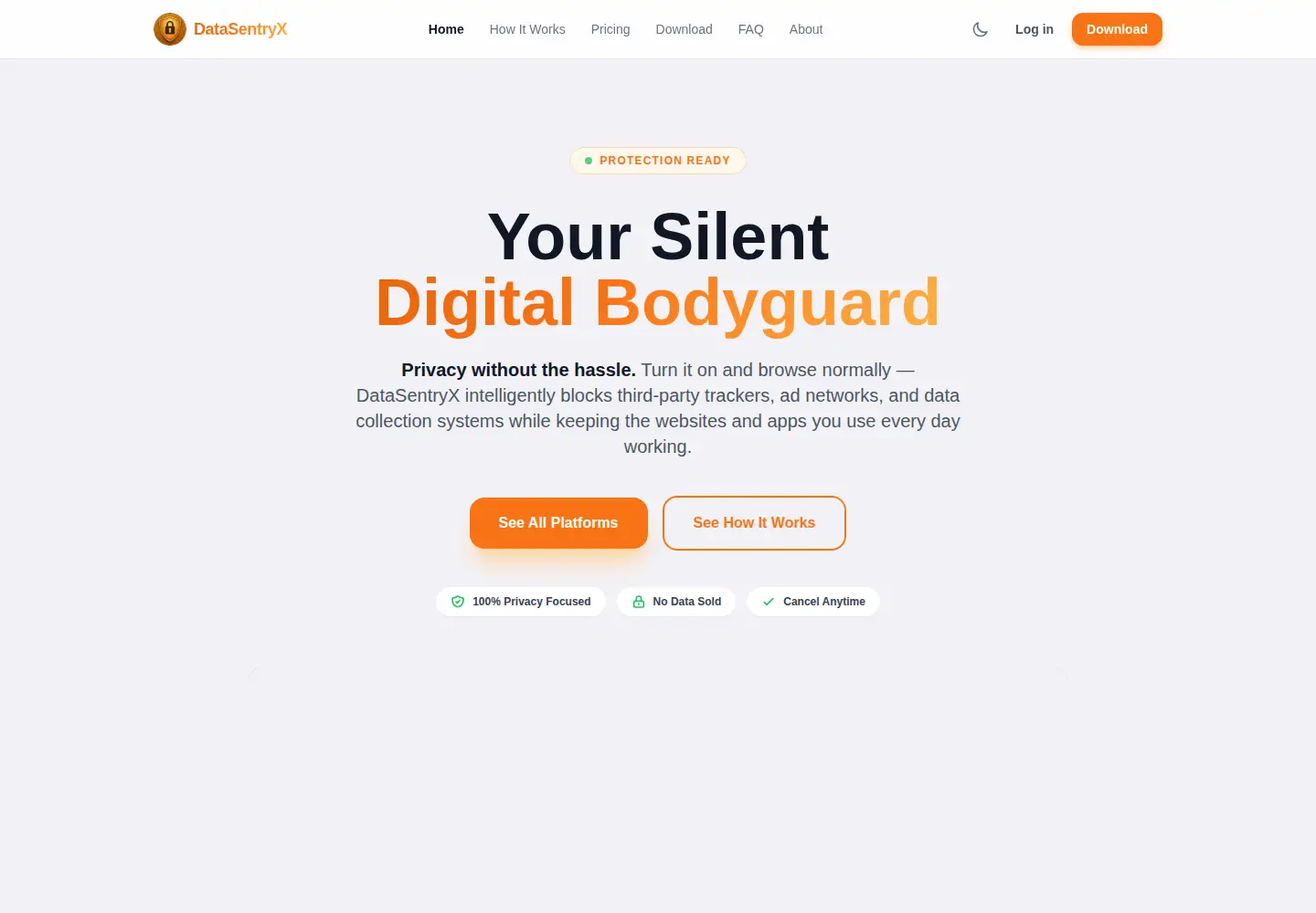 Screenshot of datasentryx.com