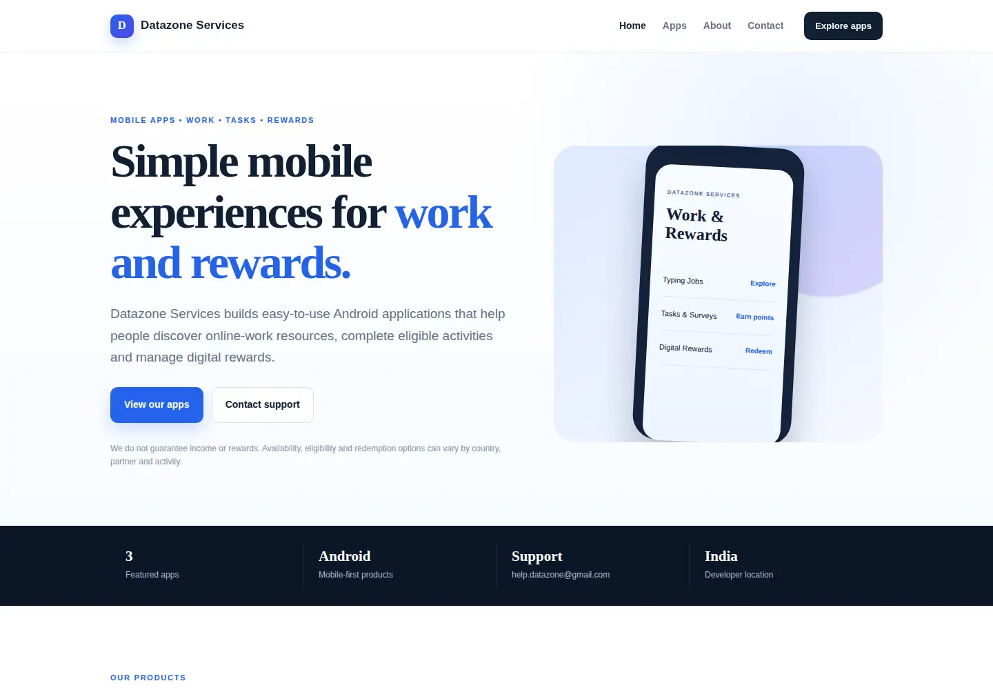 Screenshot of datazoneservices.com