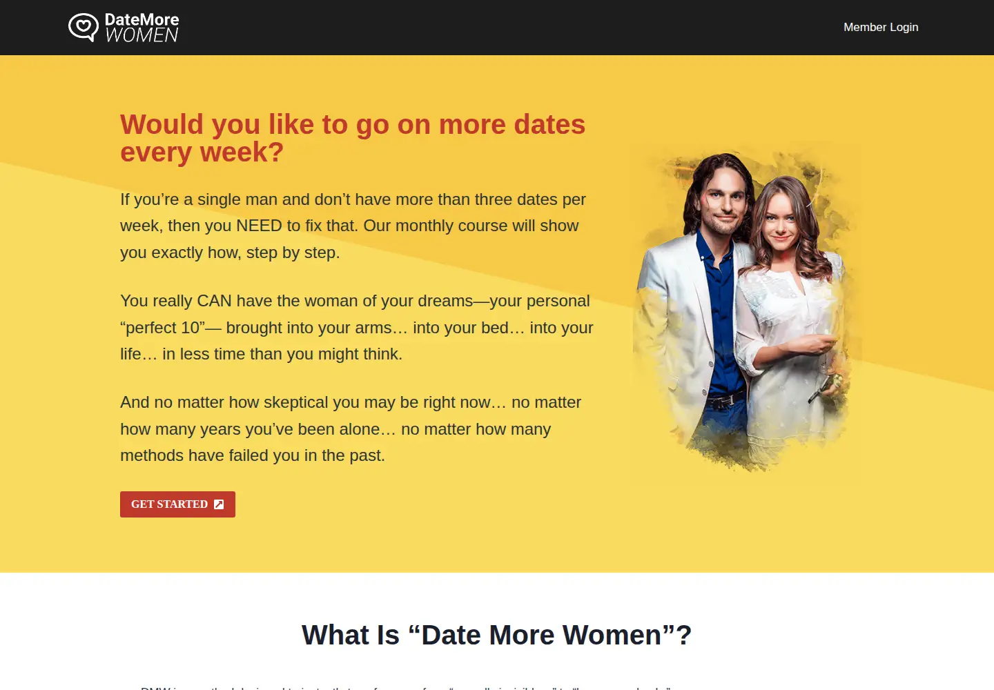 Captured homepage of datemorewomen.com in the current scan