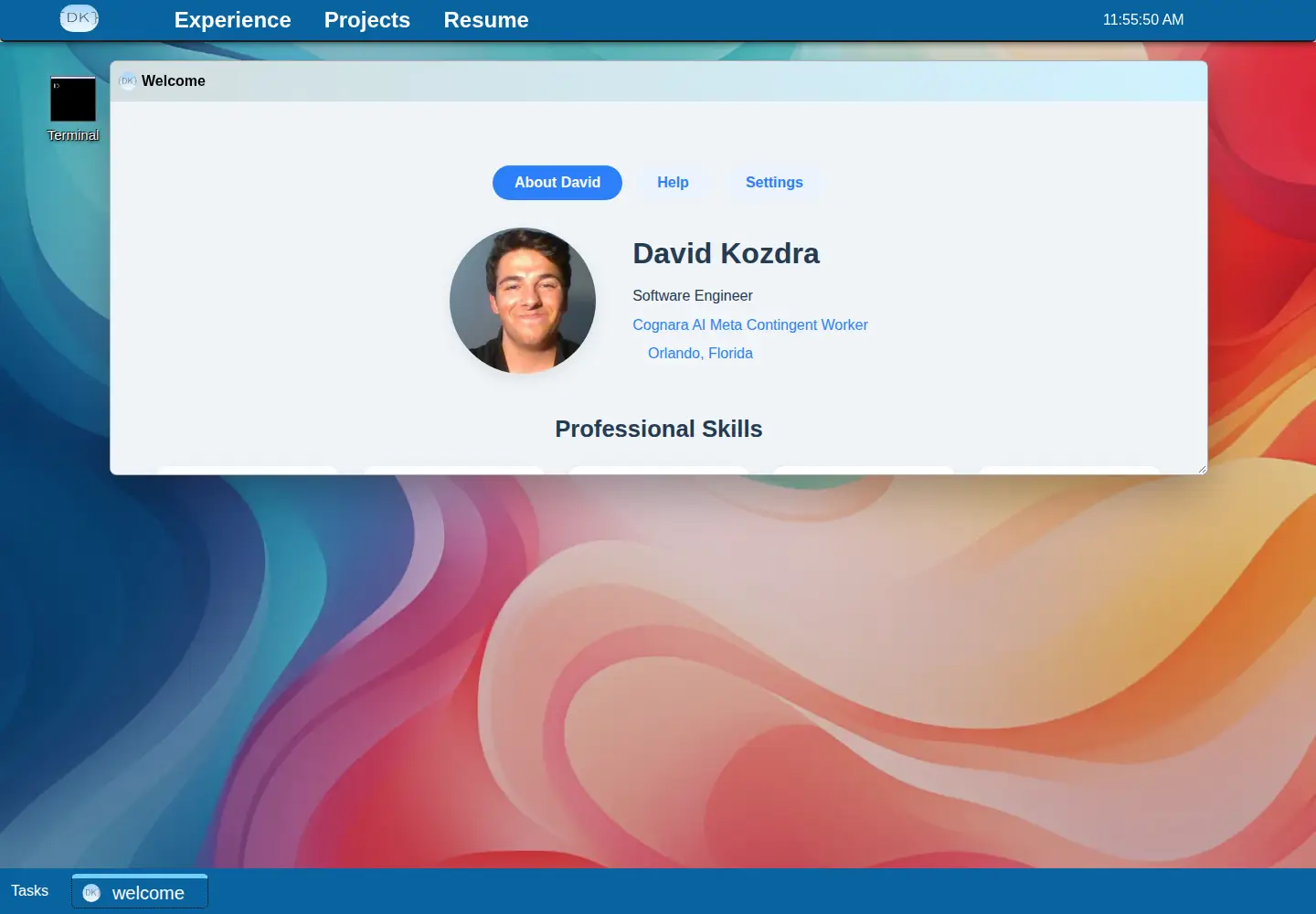 Screenshot of davidkozdra.com