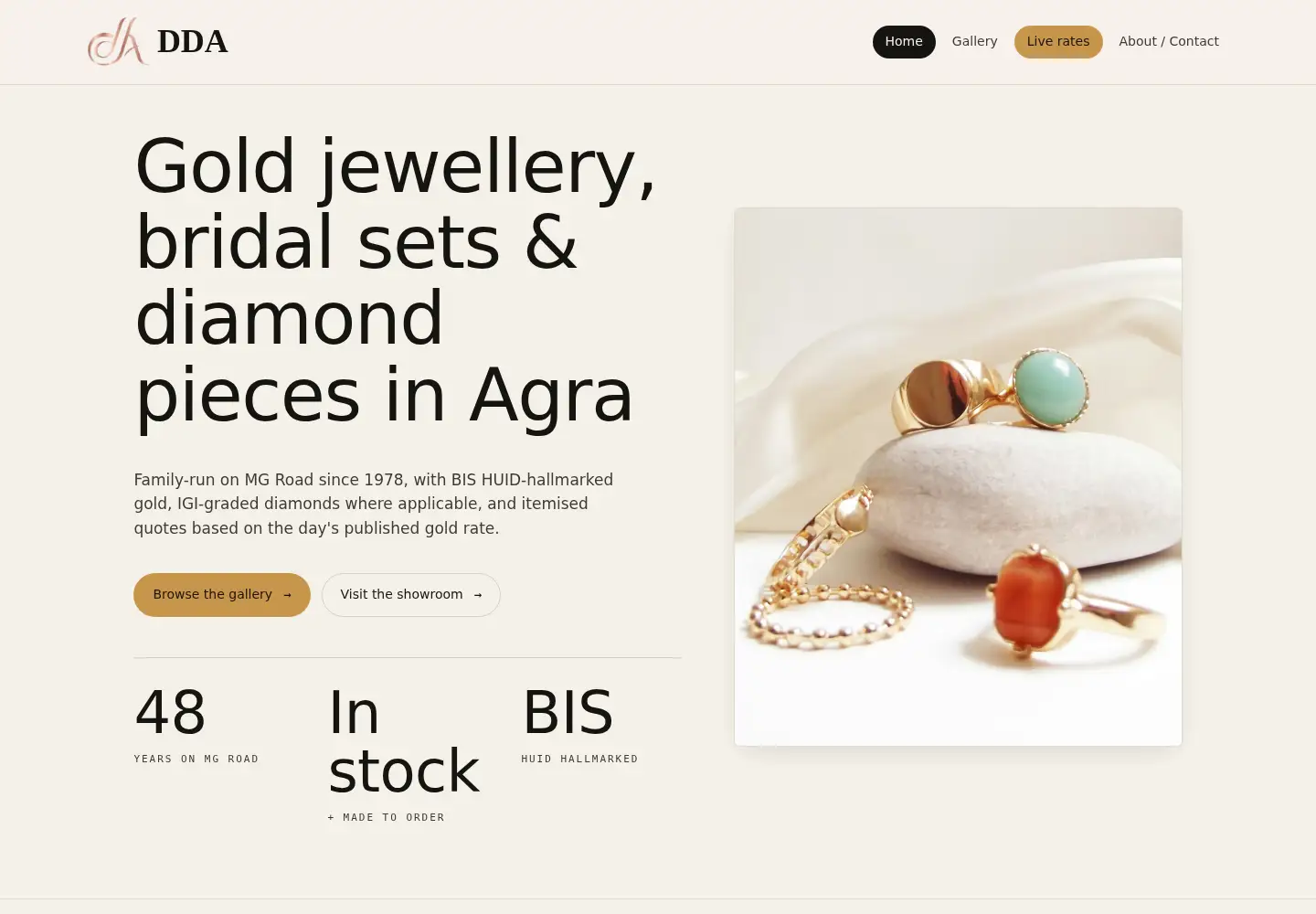 Screenshot of ddajewels.com
