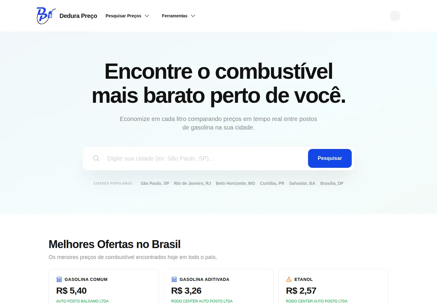 Captured homepage of dedurapreco.com in the current scan