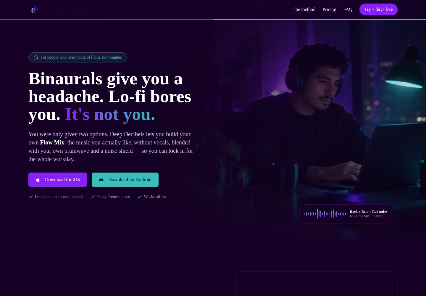 Screenshot of deepdecibels.com