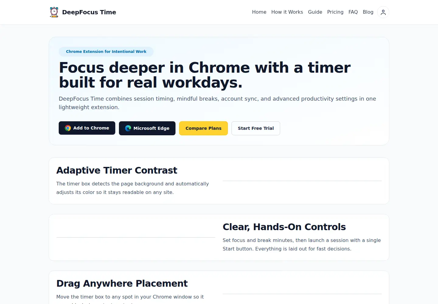 Screenshot of deepfocustime.com