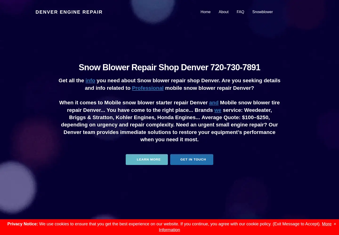 Screenshot of denverenginerepair.com