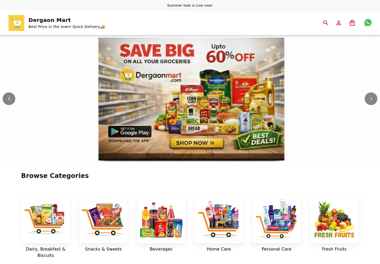 Screenshot of dergaonmart.com