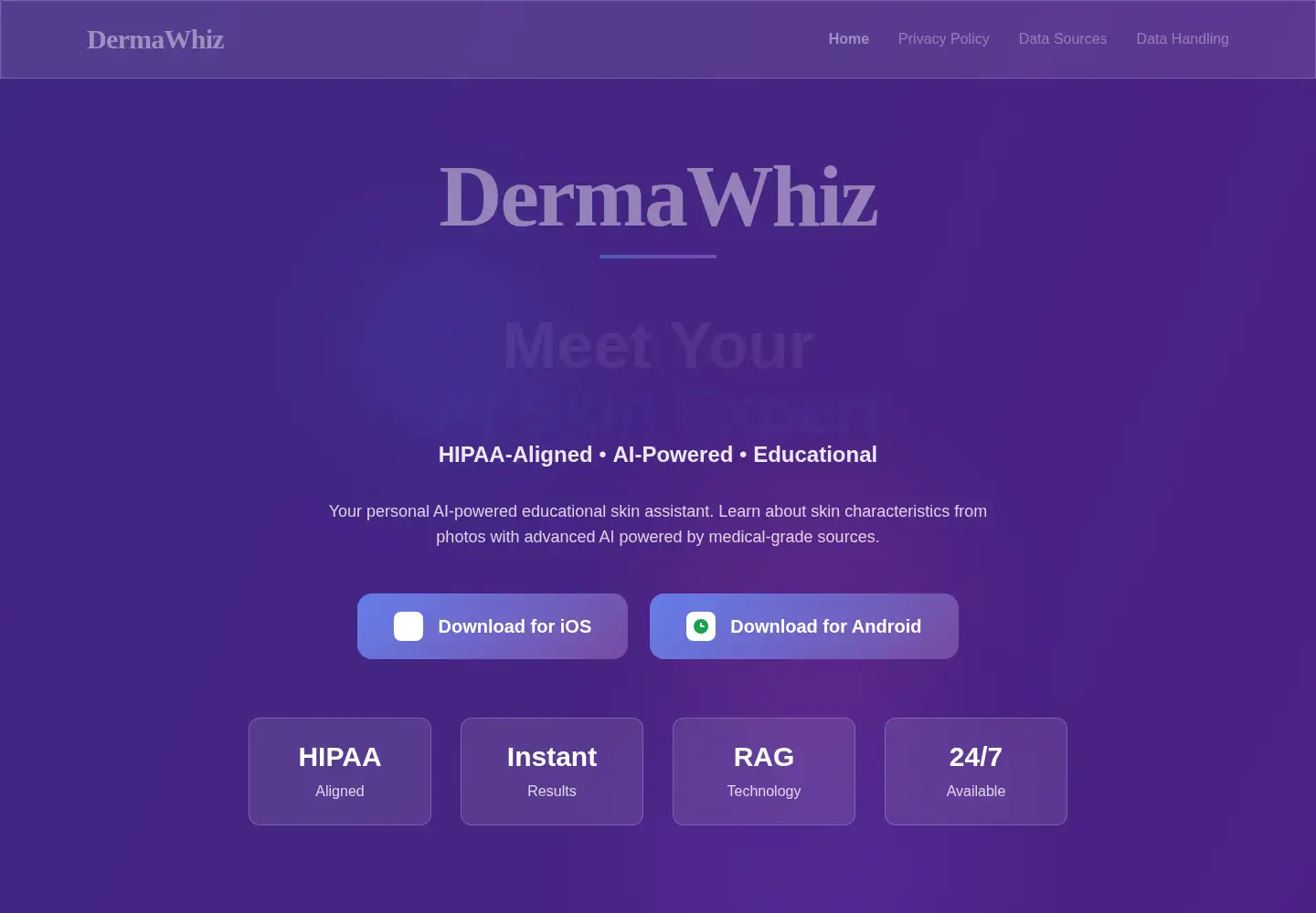 Captured homepage of dermawhiz.com in the current scan