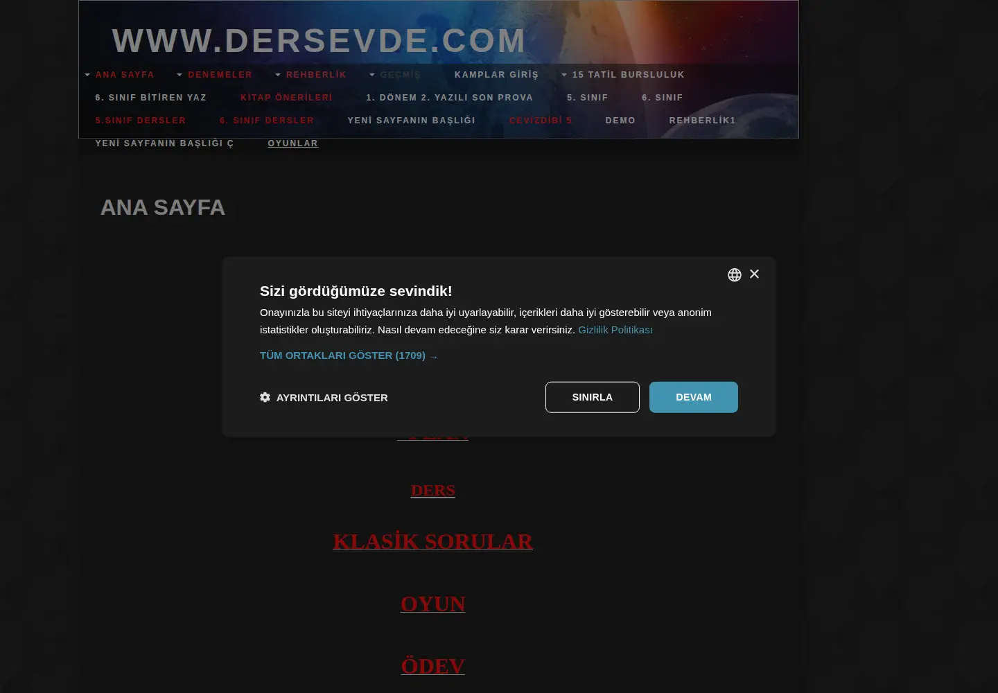 Captured homepage of dersevde.com in the current scan