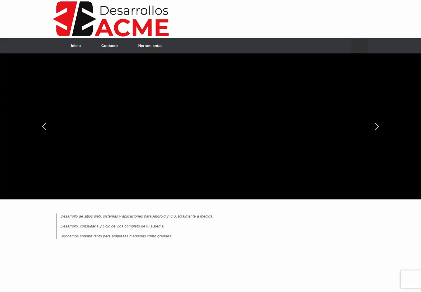 Screenshot of desarrollosacme.com