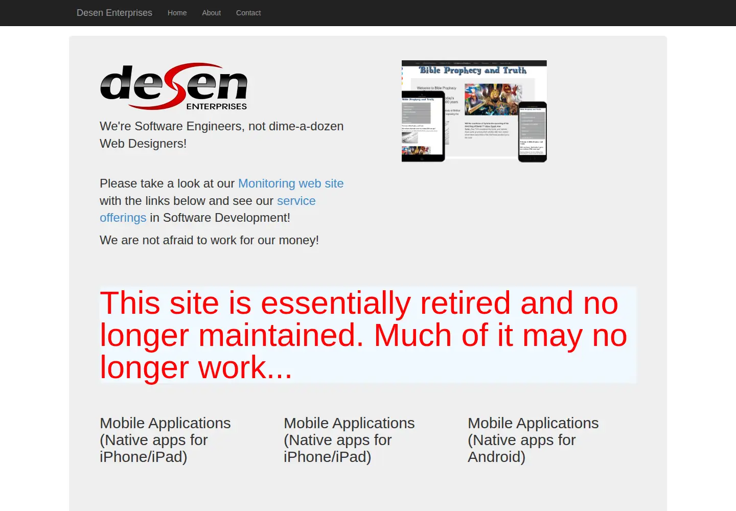 Screenshot of desenenterprises.com