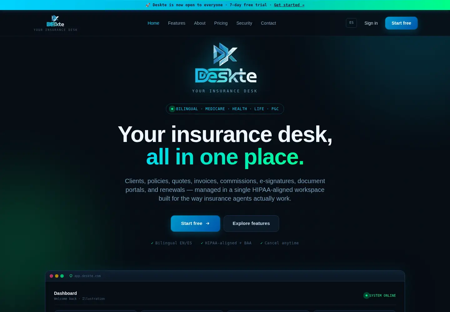 Screenshot of deskte.com