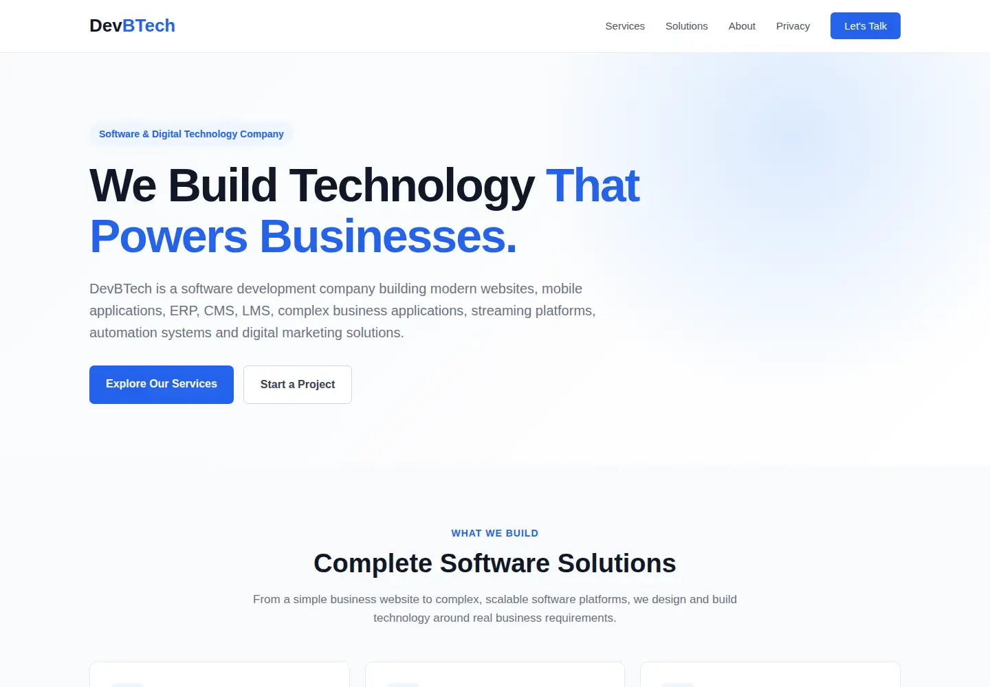 Screenshot of devbtech.com
