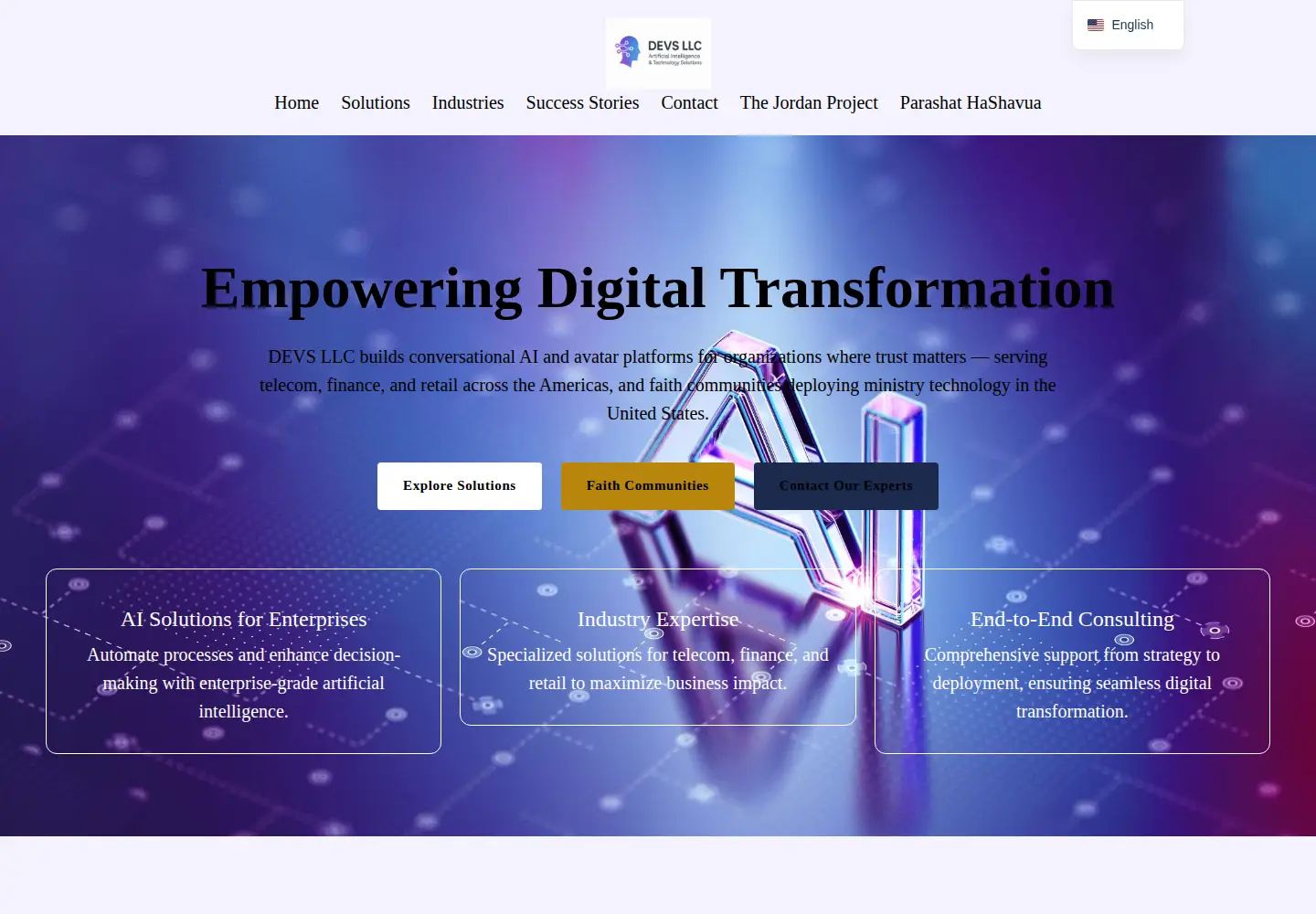 Captured homepage of devs-llc.com in the current scan
