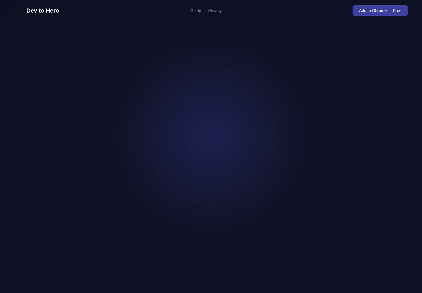 Screenshot of devtohero.com