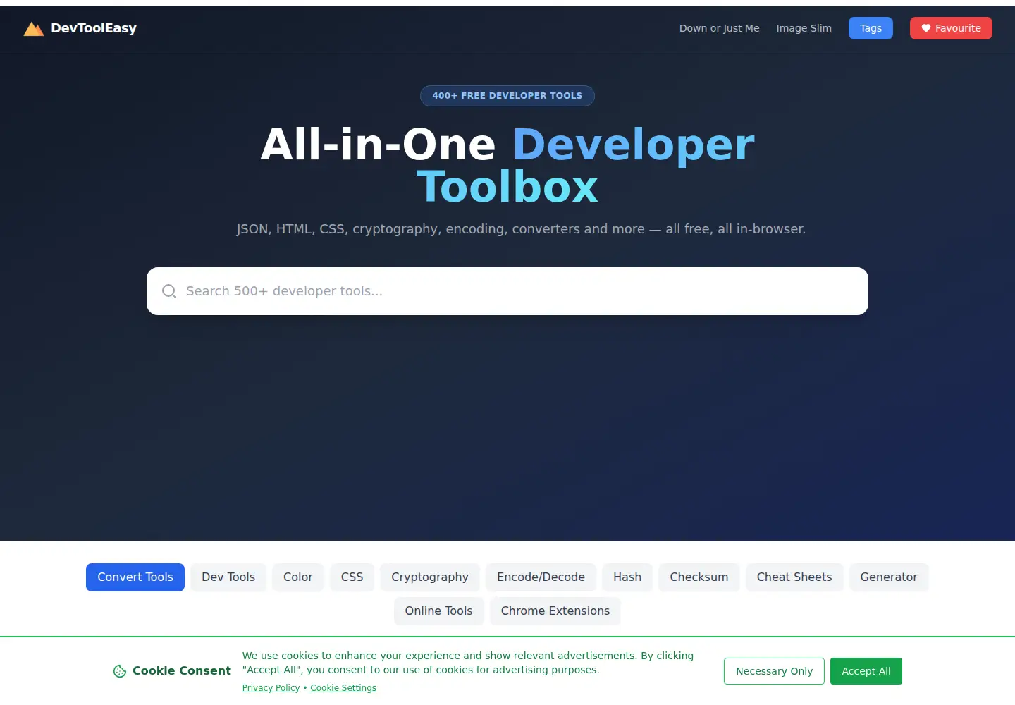 Screenshot of devtooleasy.com