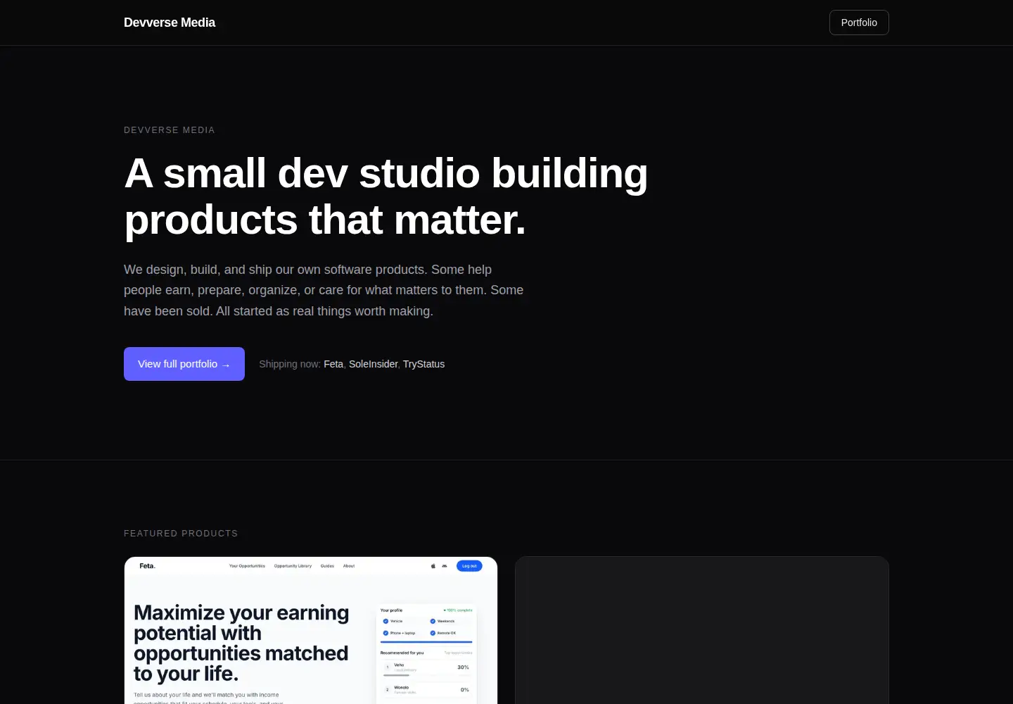 Screenshot of devversemedia.com