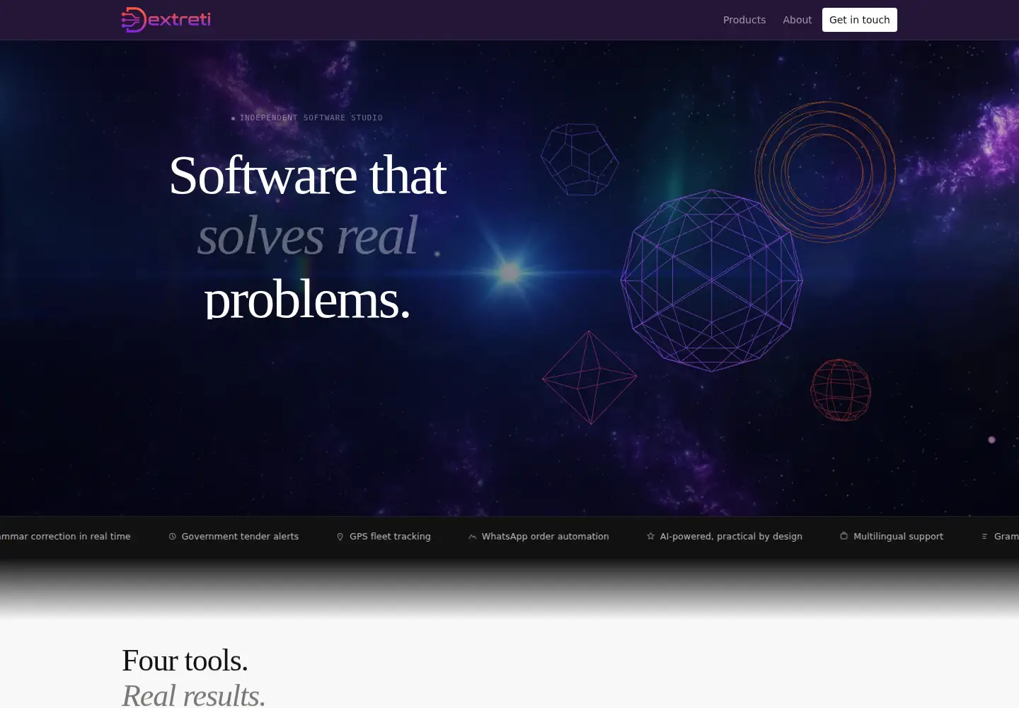 Screenshot of dextreti.com