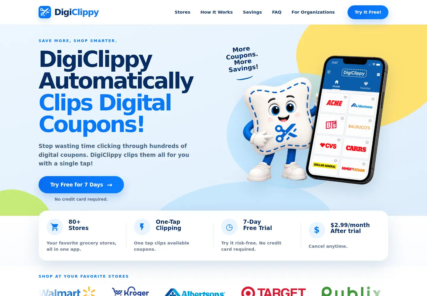 Captured homepage of digiclippy.com in the current scan