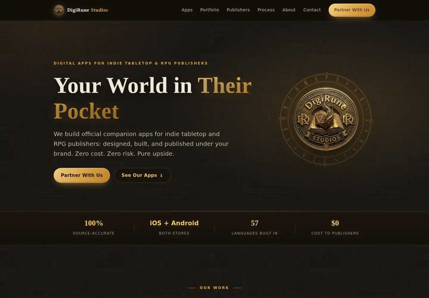 Screenshot of digirunestudios.com
