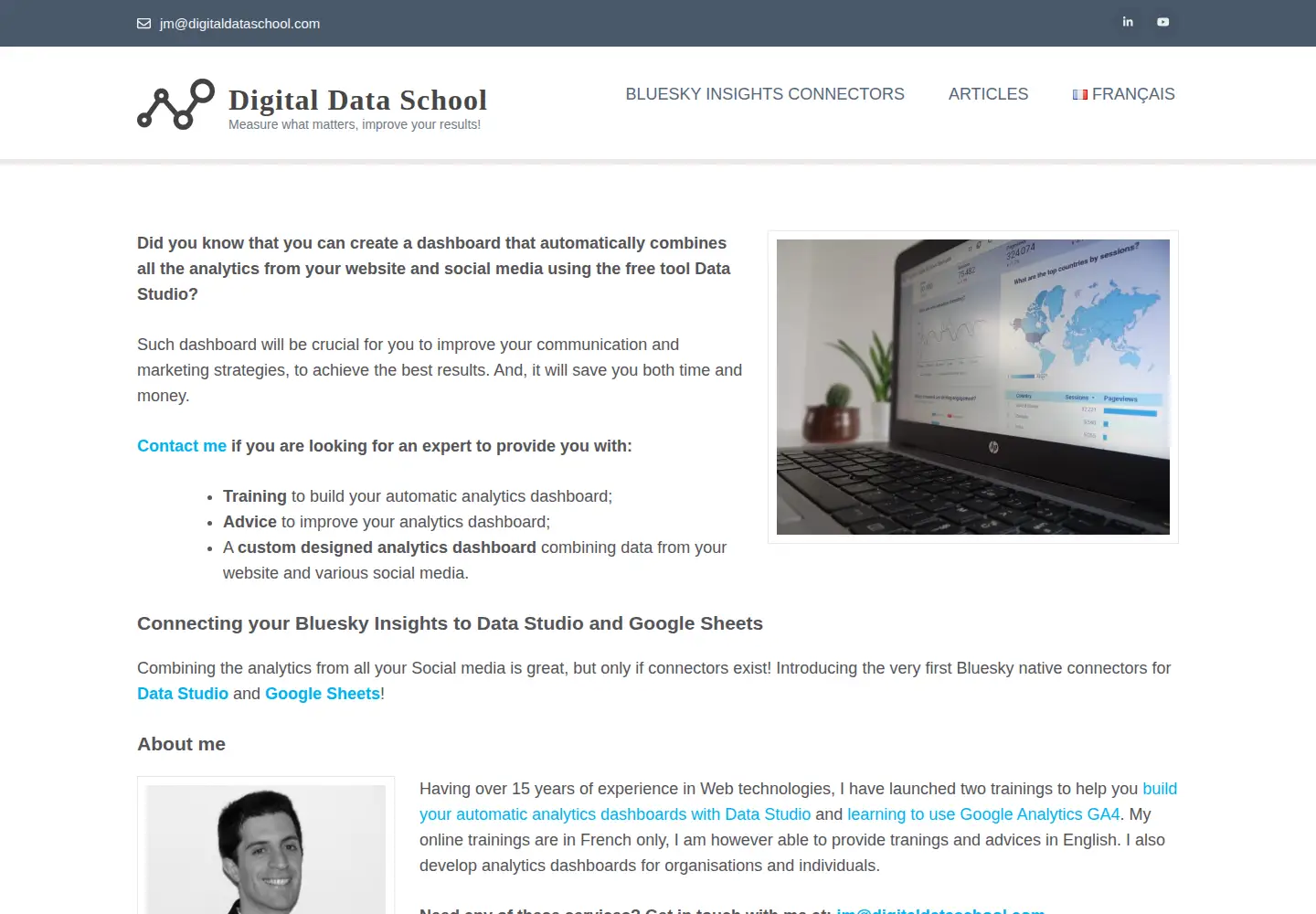 Captured homepage of digitaldataschool.com in the current scan
