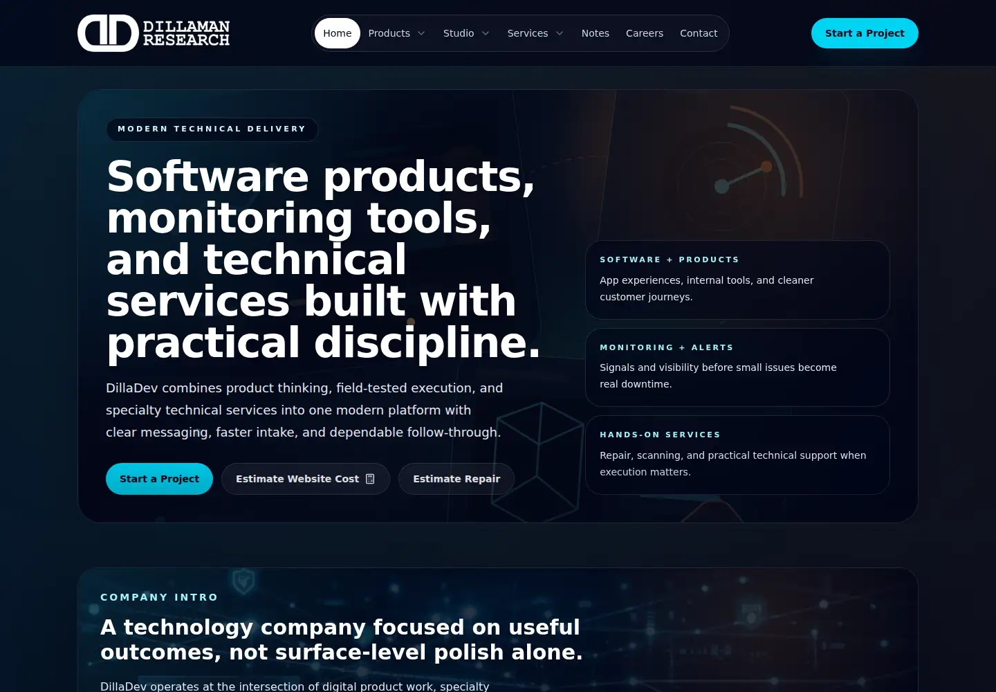 Screenshot of dilladev.com