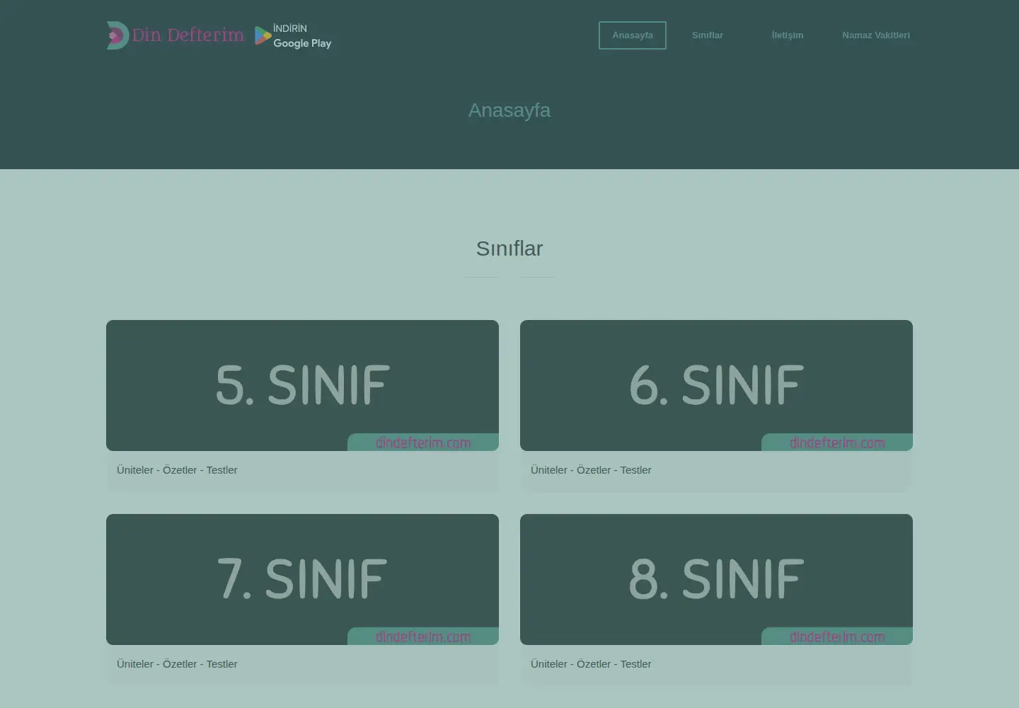 Screenshot of dindefterim.com