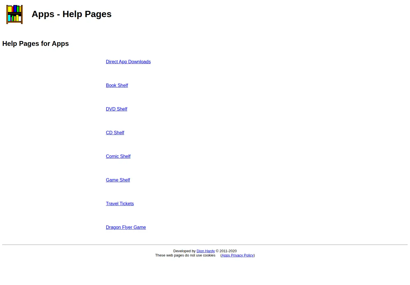 Captured homepage of dionhardy.com in the current scan