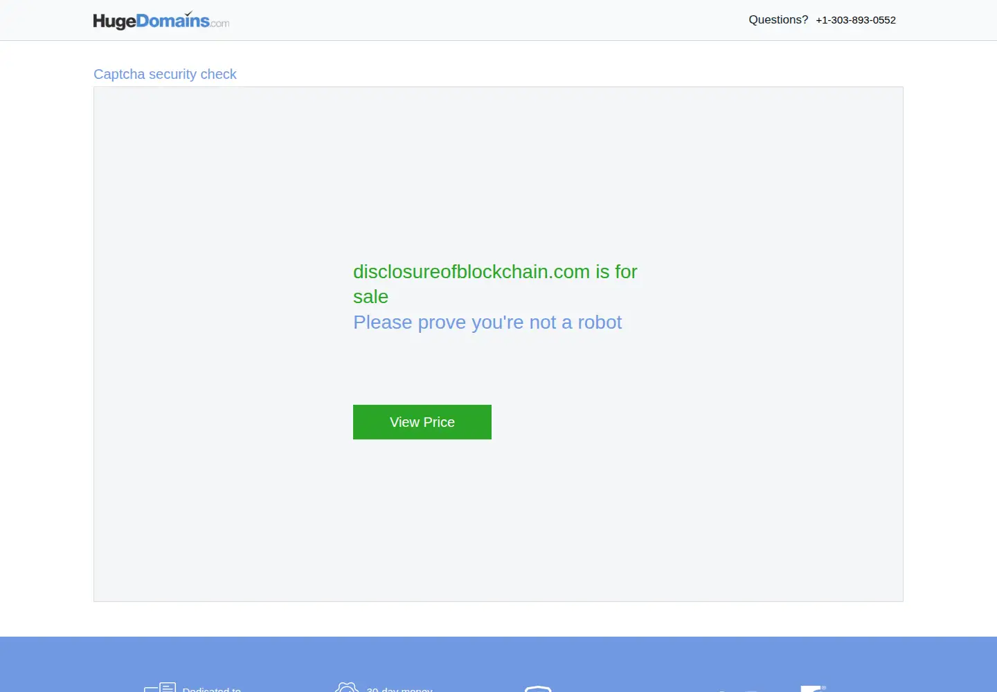 Screenshot of disclosureofblockchain.com