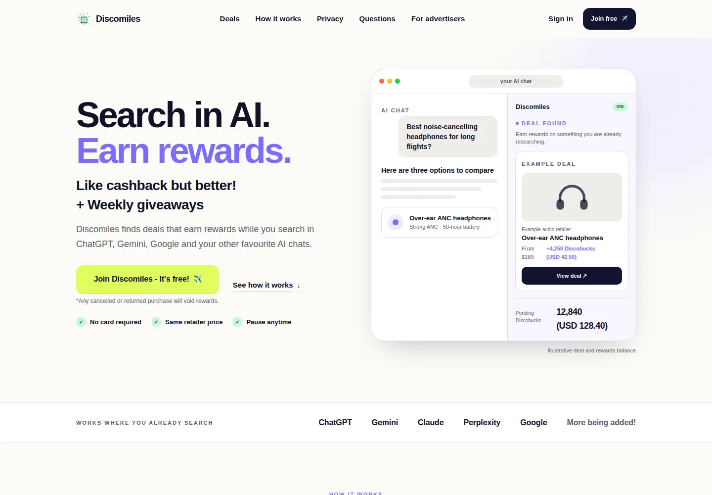 Screenshot of discomiles.com