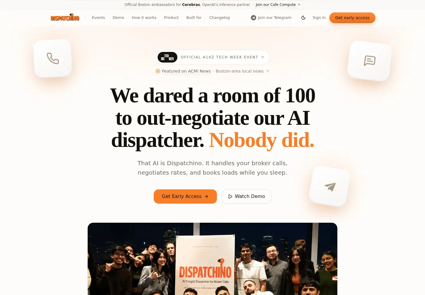 Screenshot of dispatchino.com