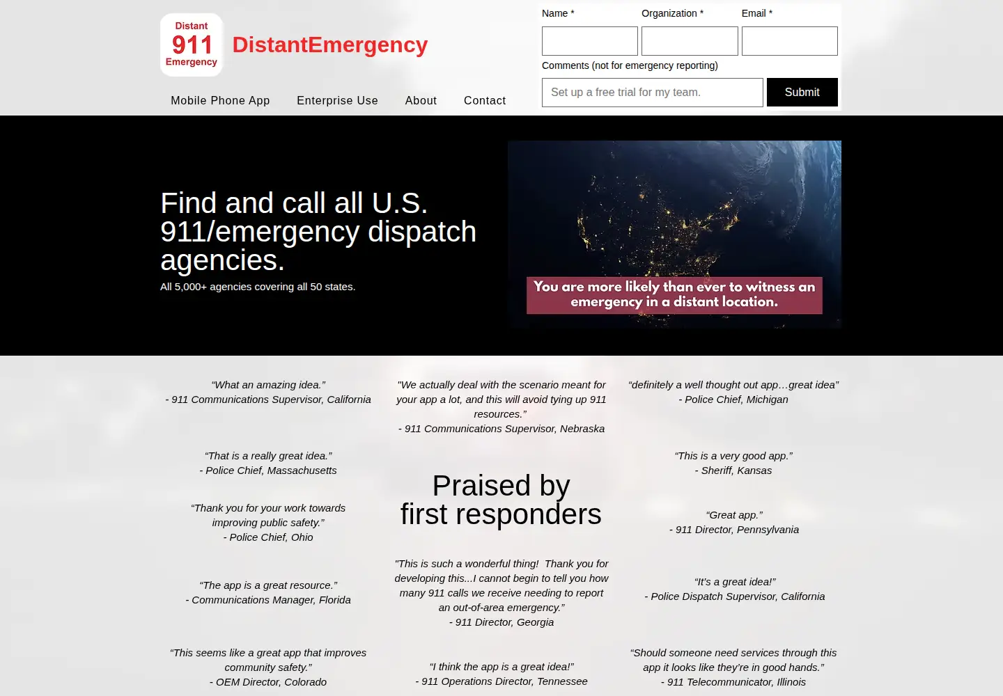 Screenshot of distantemergency.com