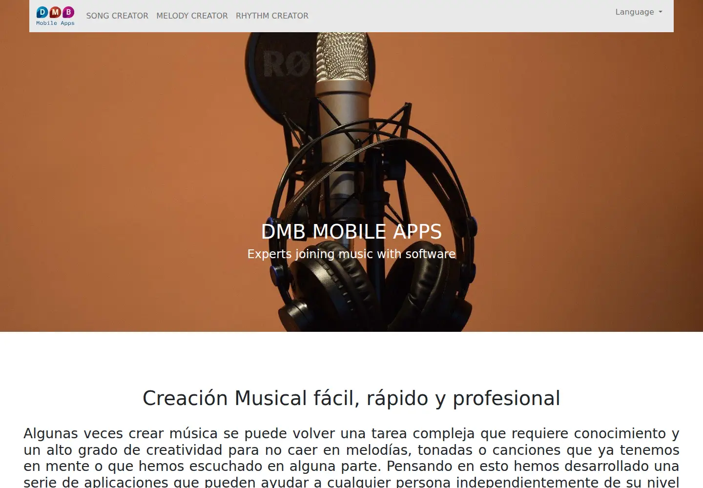Screenshot of dmbmobileapps.com