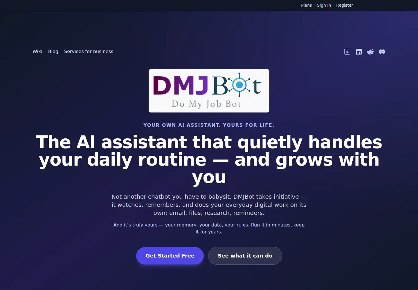 Screenshot of dmjbot.com