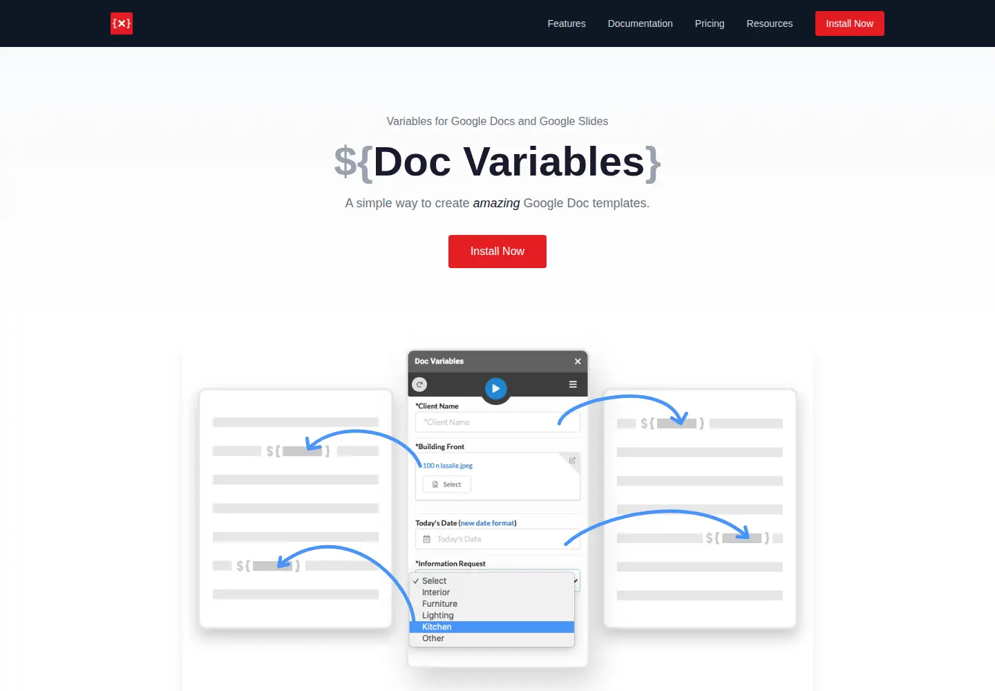 Screenshot of docvars.com