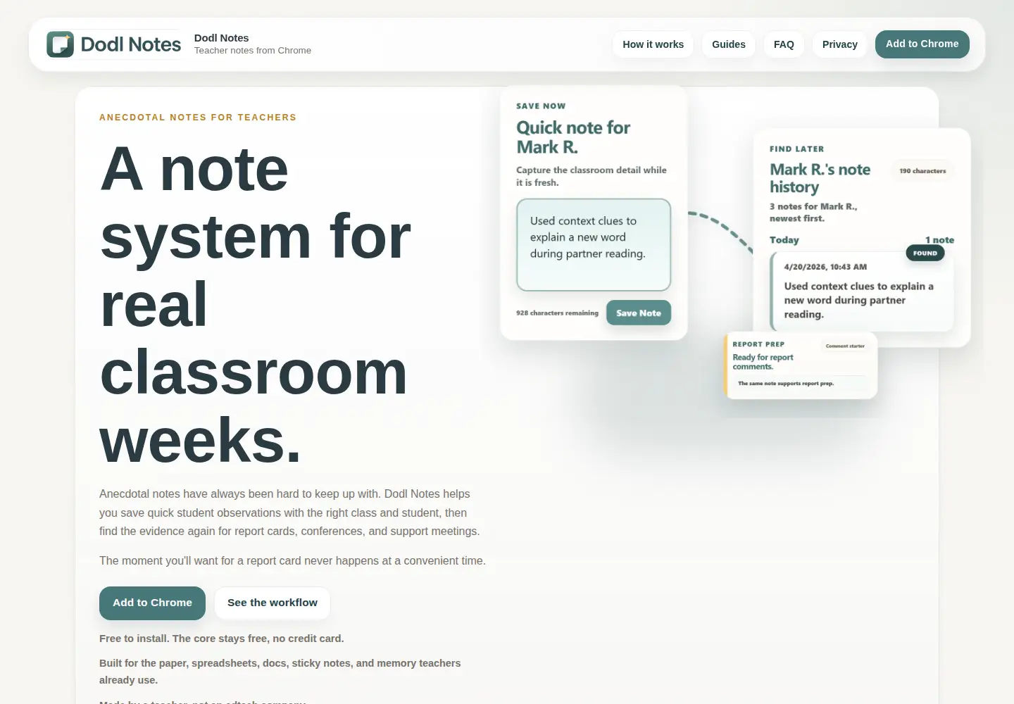 Captured homepage of dodlnotes.com in the current scan