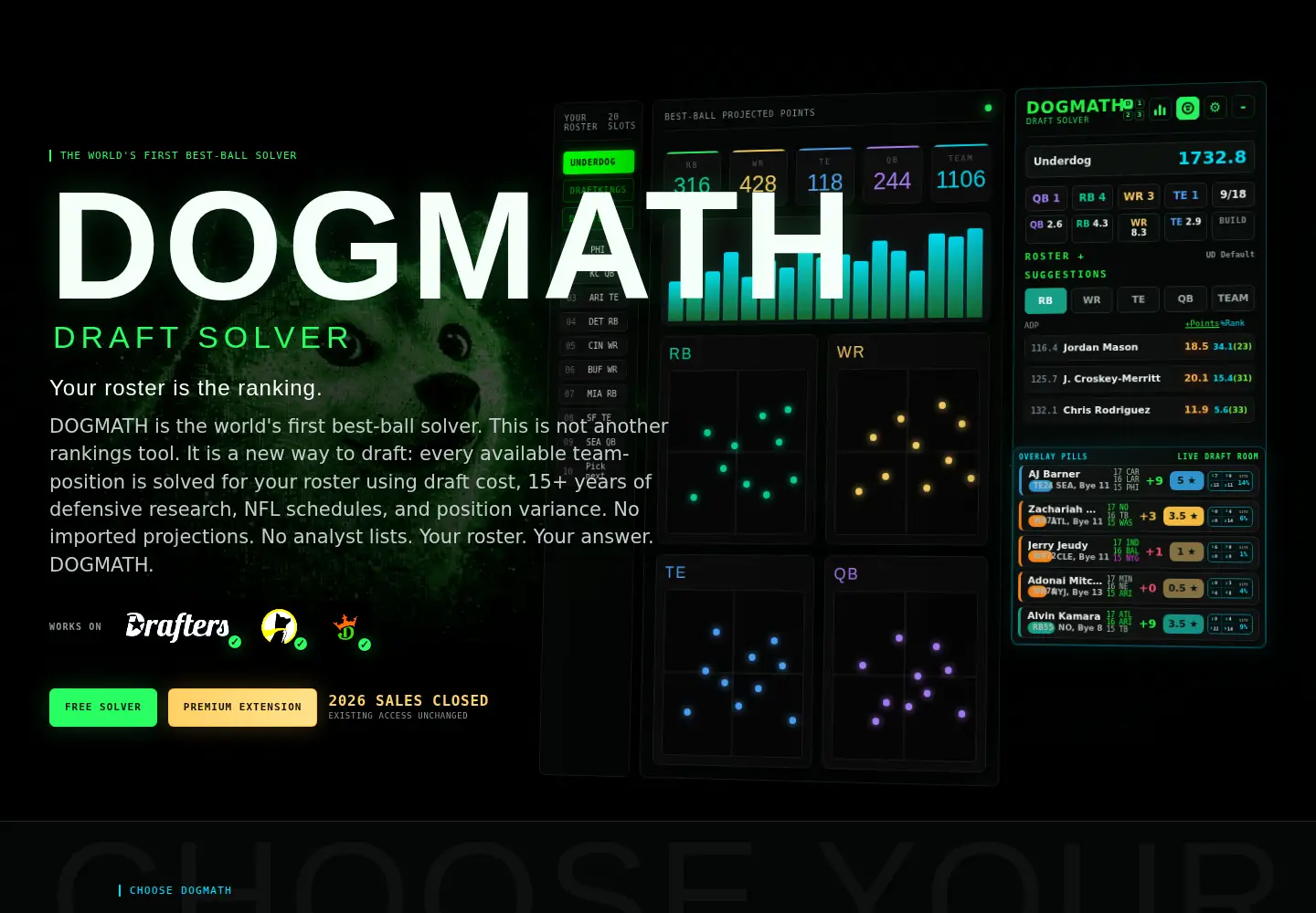 Screenshot of dogmathbestball.com