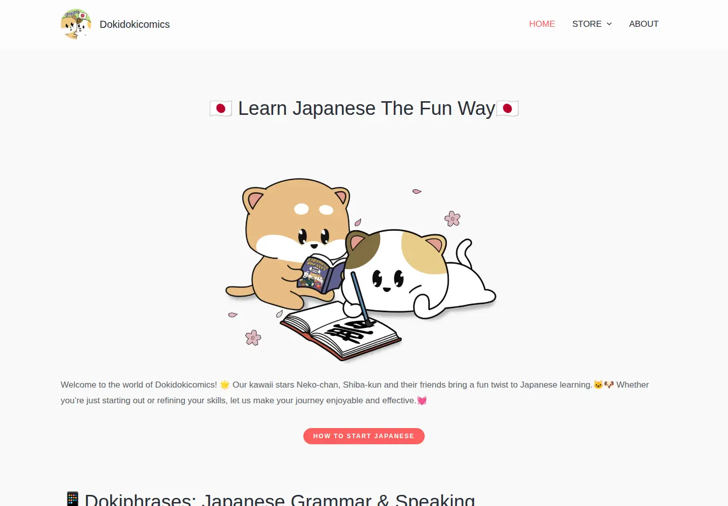 Captured homepage of dokidokicomics.com in the current scan