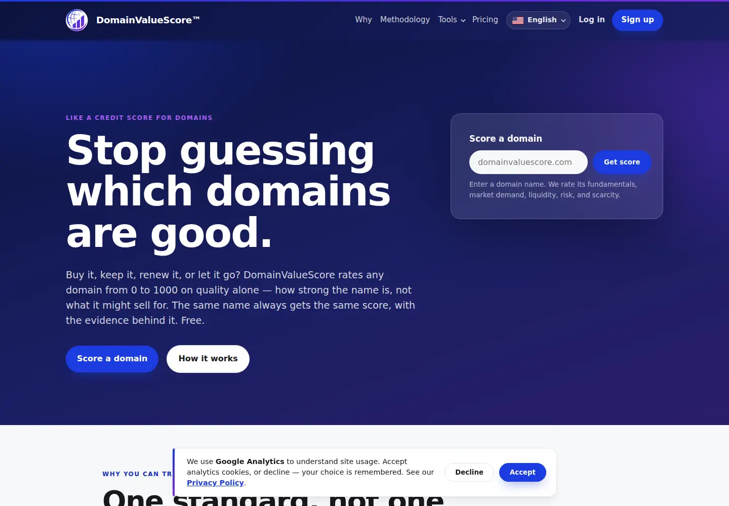 Screenshot of domainvaluescore.com
