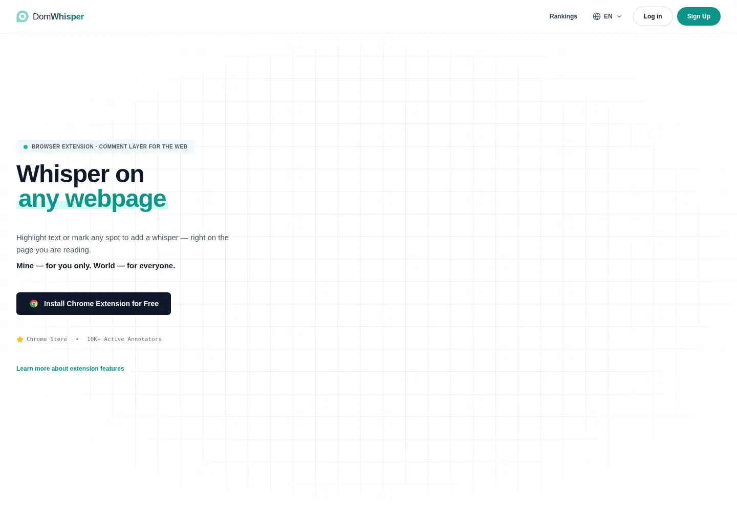 Screenshot of domwhisper.com