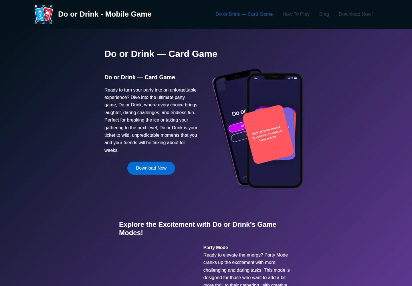 Captured homepage of doordrinkgame.com in the current scan