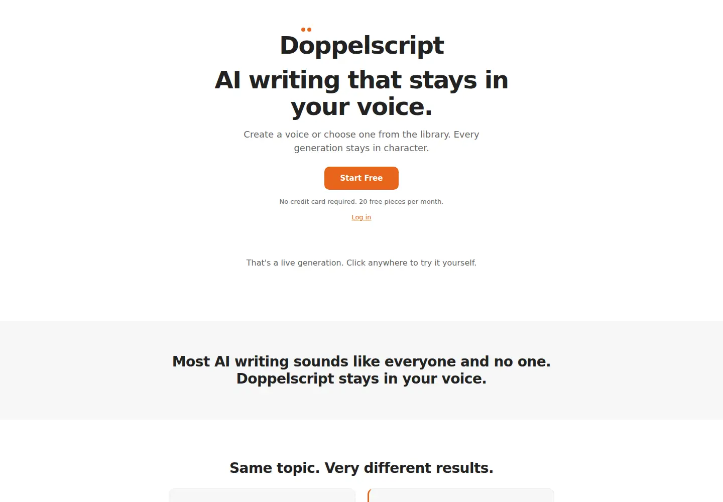 Captured homepage of doppelscript.com in the current scan
