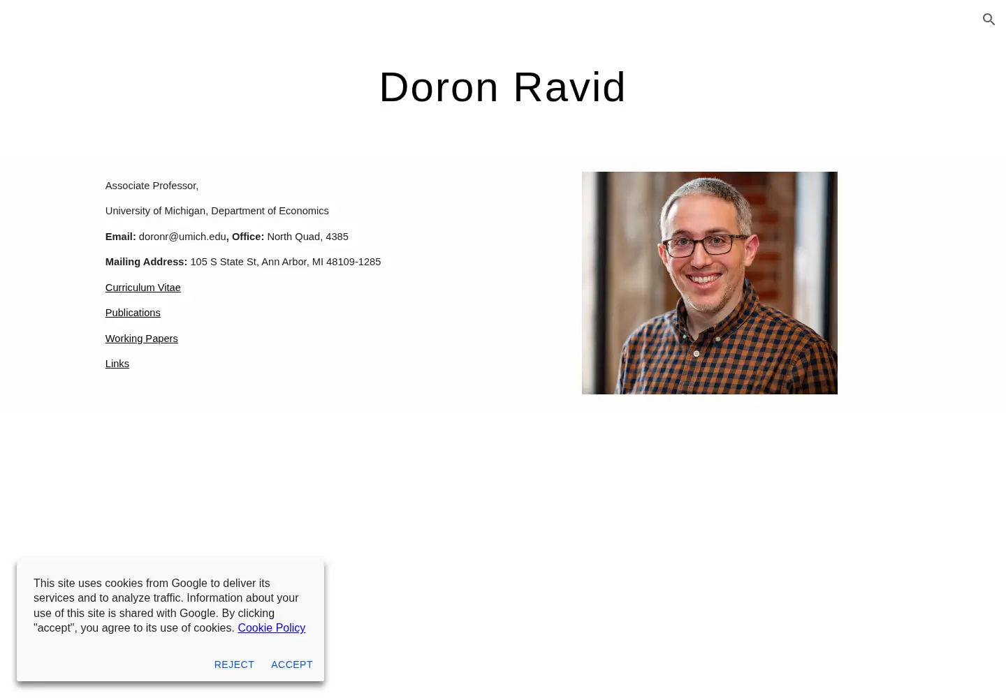 Captured homepage of doronravid.com in the current scan