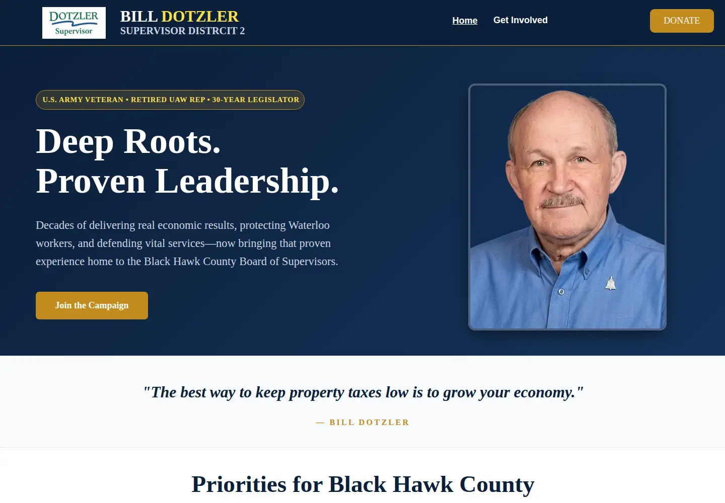 Screenshot of dotzlerforsupervisor.com