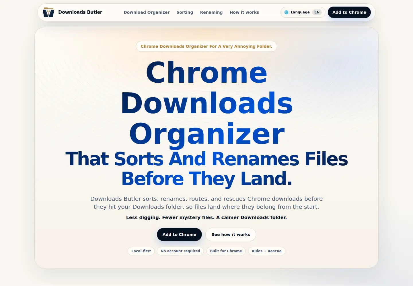 Captured homepage of downloadsbutler.com in the current scan
