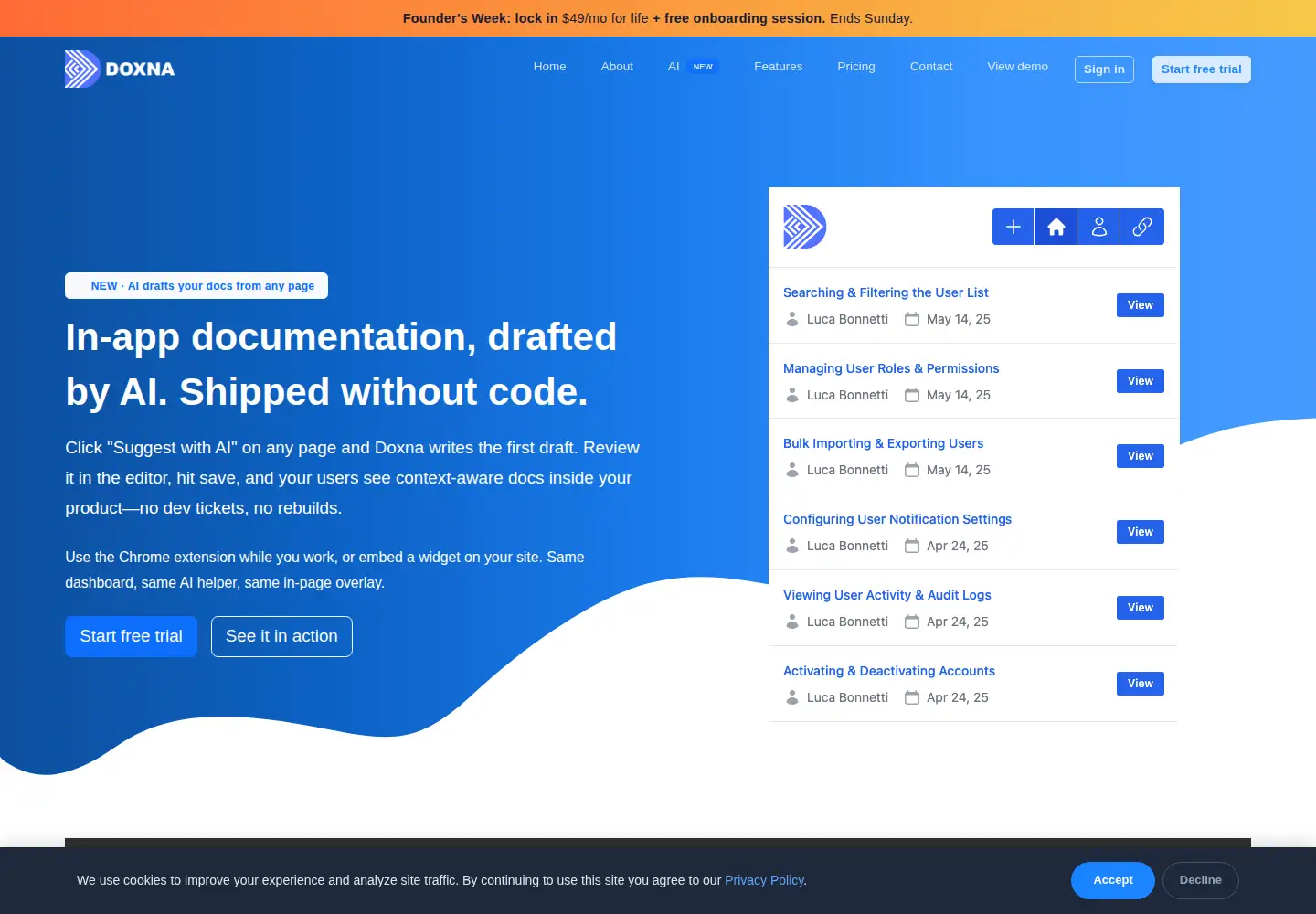 Captured homepage of doxna.com in the current scan
