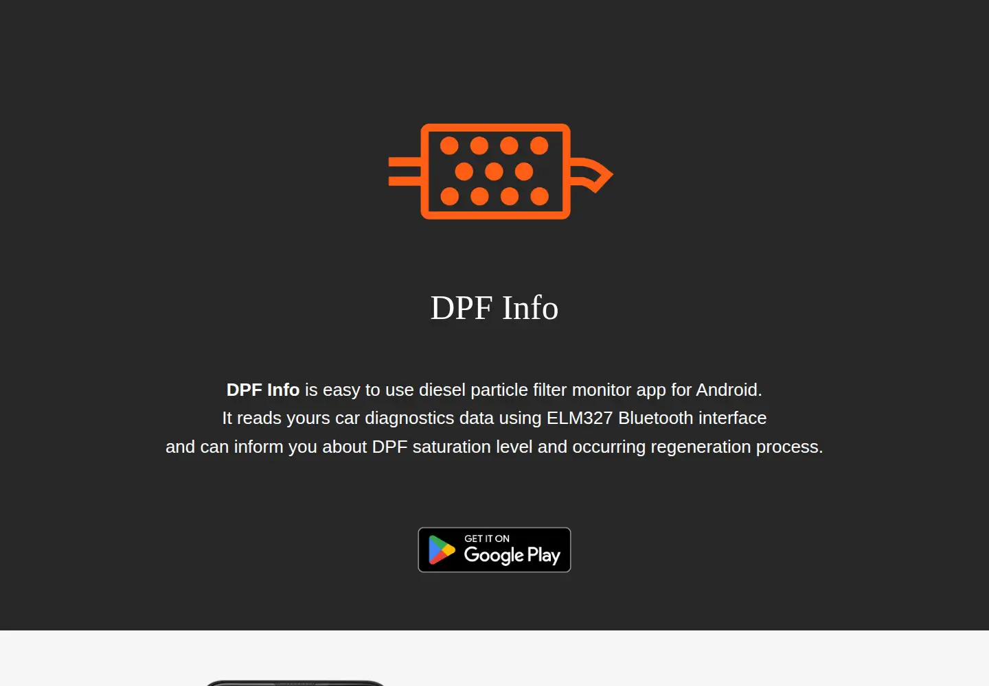Captured homepage of dpfinfo.com in the current scan