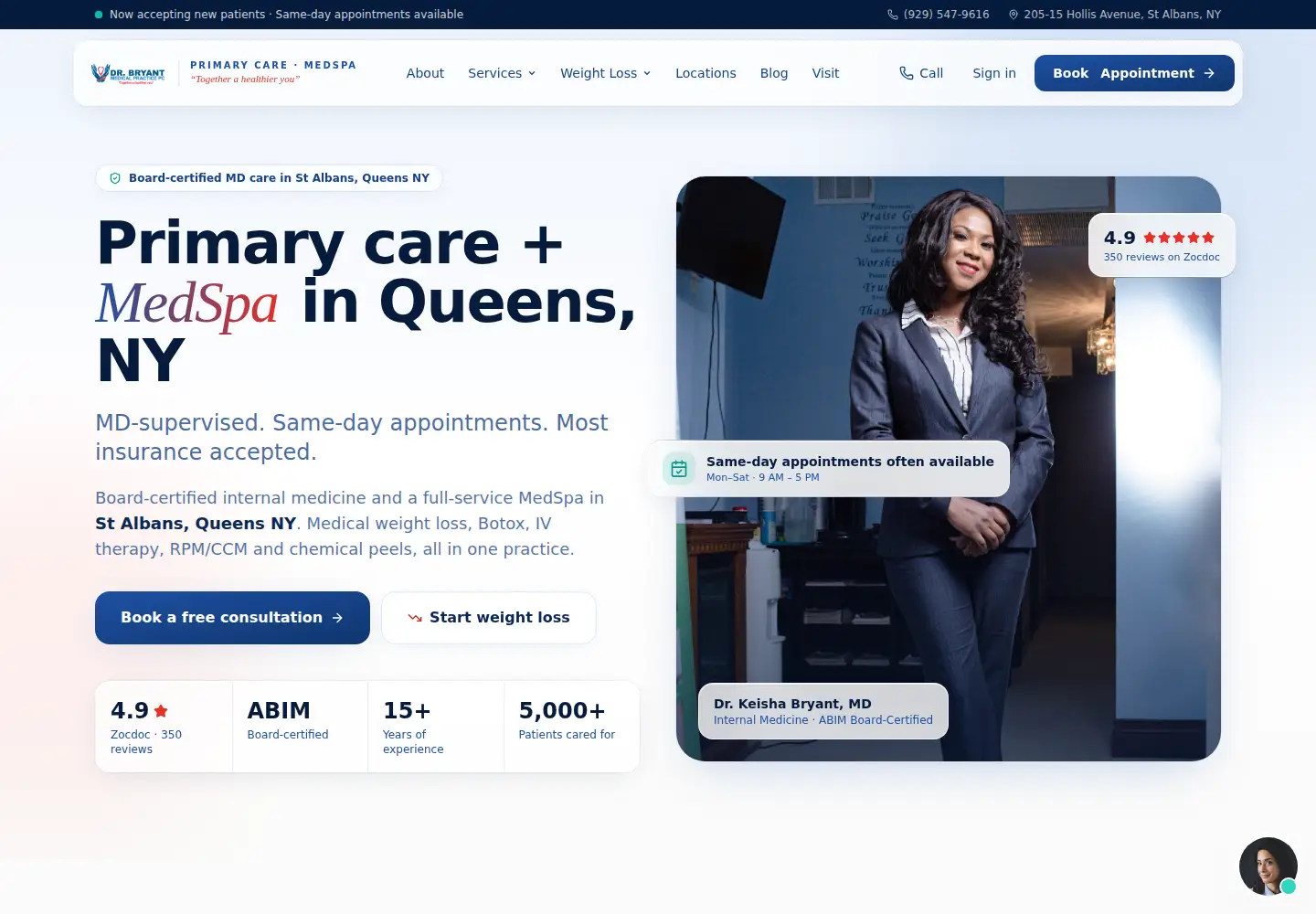 Captured homepage of drbryantmedical.com in the current scan