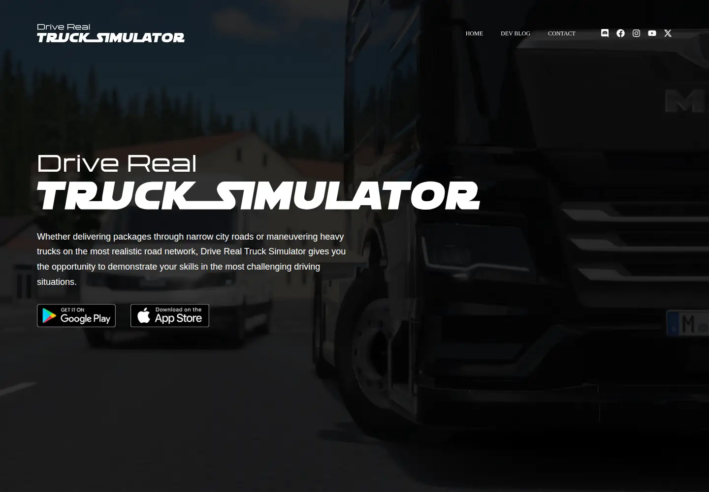 Captured homepage of driverealtrucksimulator.com in the current scan