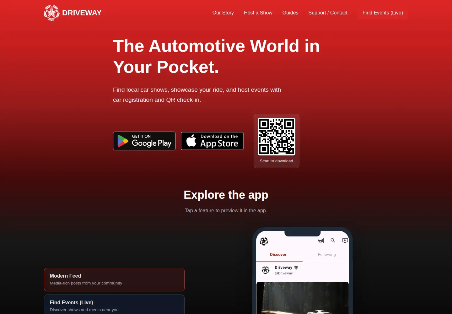 Captured homepage of drivewayapp.com in the current scan